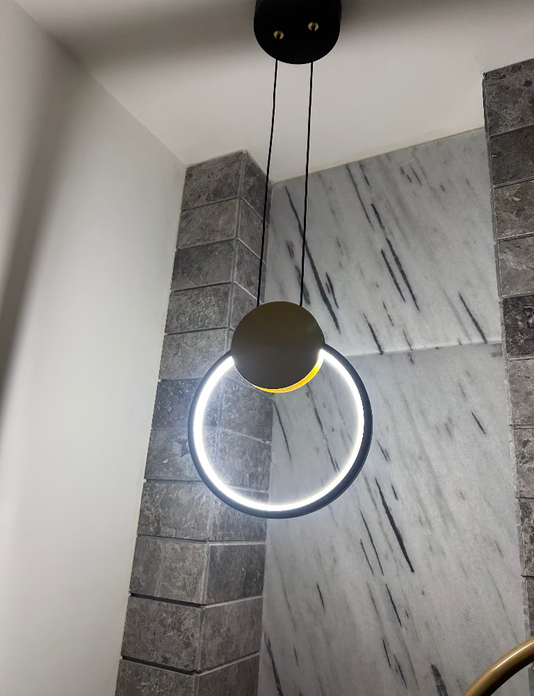 Colgante LED Moderno de Aro Circular con Acabado Bicolor "Arosa"