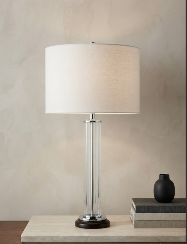 Lámpara de Mesa Columna de Cristal