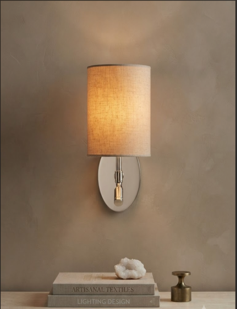 Aplique de Pared Dual con Pantalla Cilíndrica y Foco Direccional
