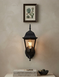 Farol de Pared Clásico con Brazo Curvo y Acabado Negro