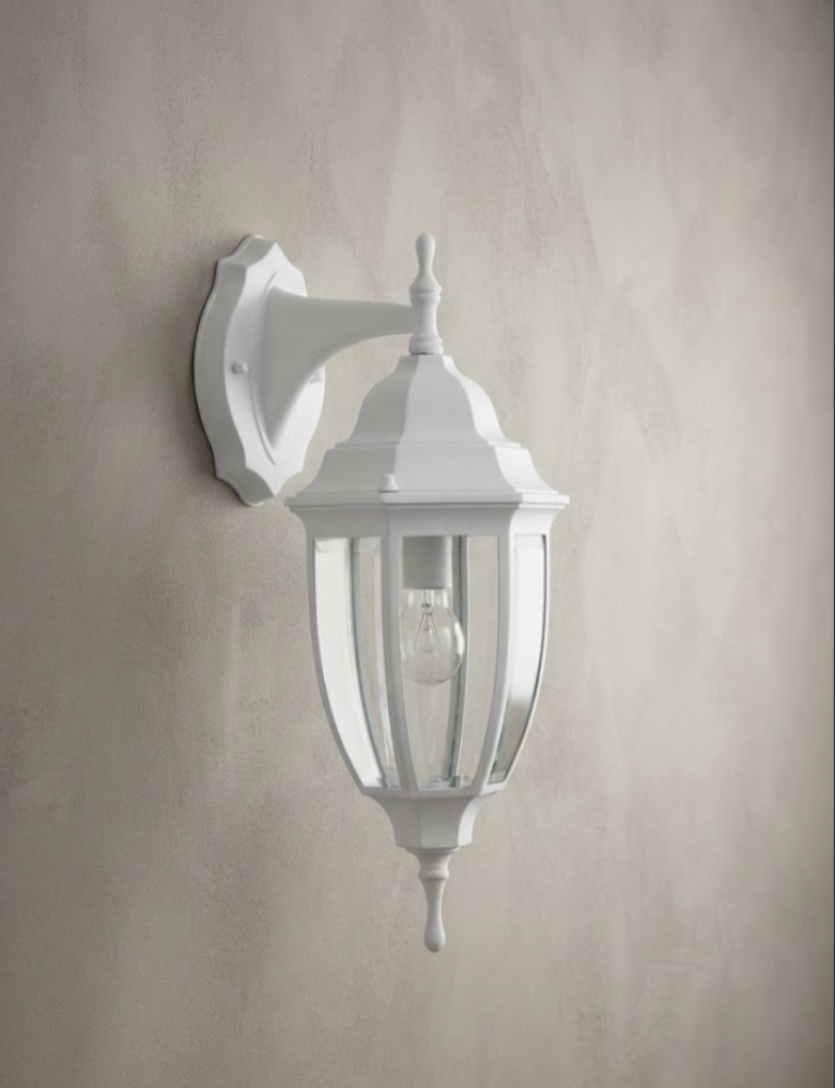Farol de Pared Clásico en Acabado Blanco