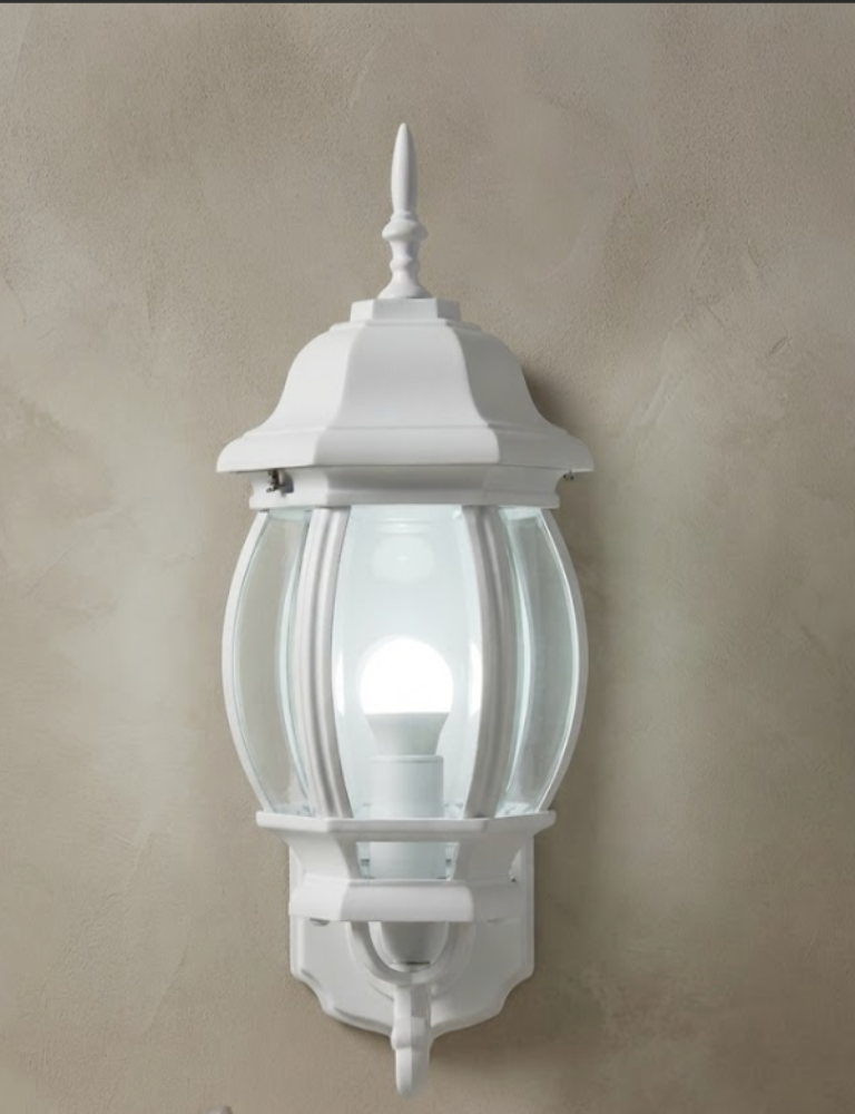 Farol de Pared Clásico Abombado en Acabado Blanco