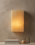 Aplique de Pared Minimalista de Alabastro en Bloque