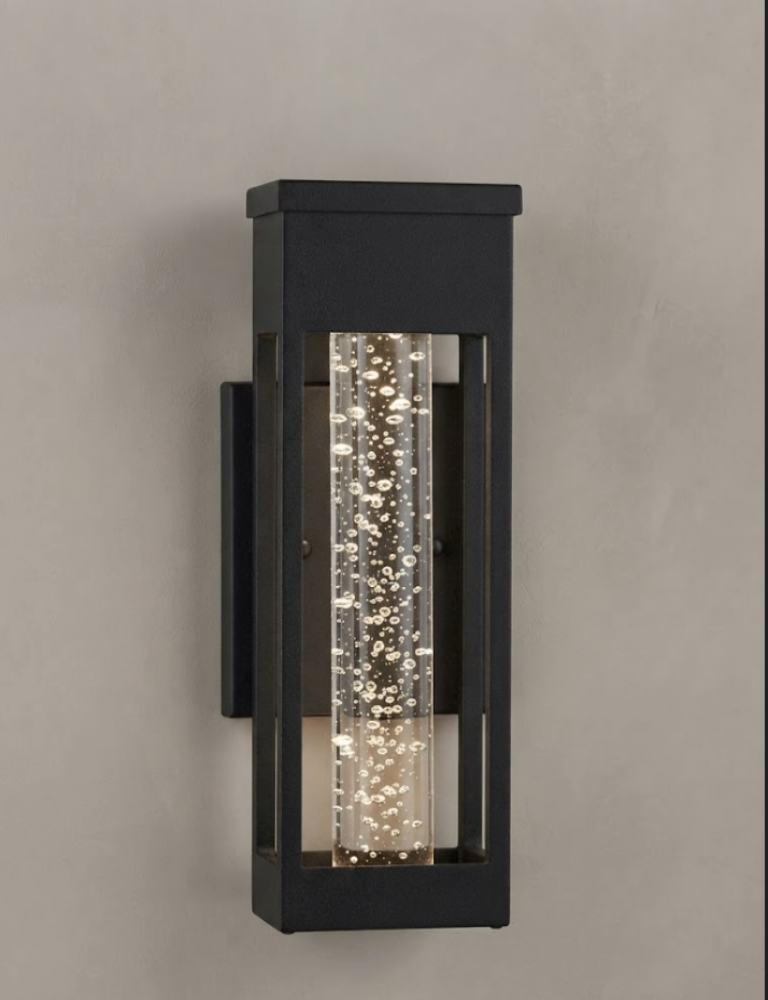 Aplique de Pared Moderno con Cilindro de Cristal de Burbujas