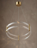 Candil Colgante Moderno de Aros de Cristal Estriado