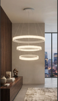Candil LED Colgante Moderno de Anillos Escalonados Texturizados