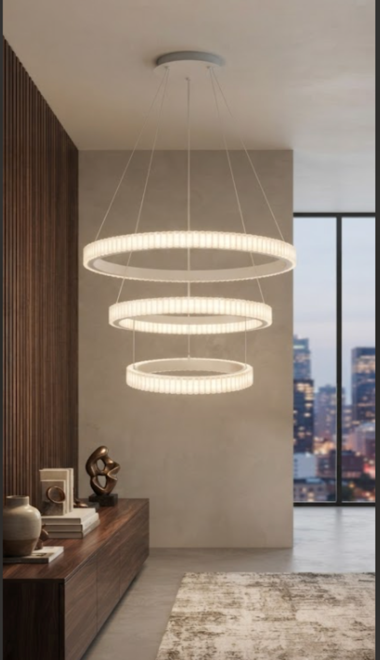 Candil LED Colgante Moderno de Anillos Escalonados Texturizados