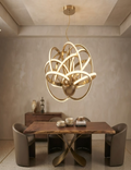 Candil LED Colgante Moderno de Arcos Entrelazados en Oro