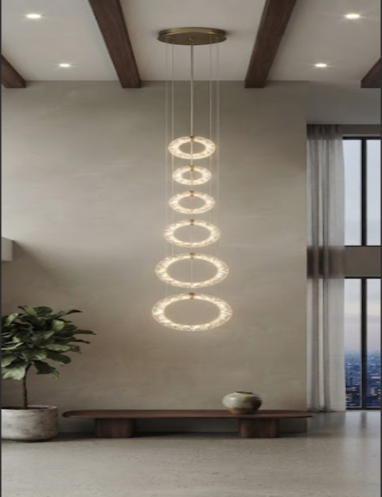 Candil LED Colgante Moderno de Aros Planos Múltiples