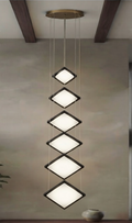 Candil LED Colgante Moderno en Cascada de Módulos Geométricos