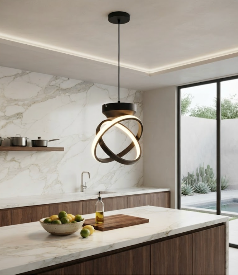 Colgante LED Moderno de Aros Entrelazados Bicolor