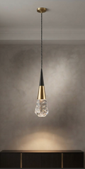 Candil Colgante Moderno Individual de Cristal Facetado