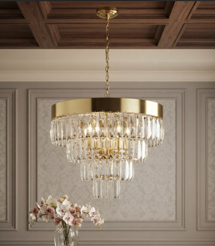 Candil Colgante Clásico Estilo Tramo de Cristal Personalizable