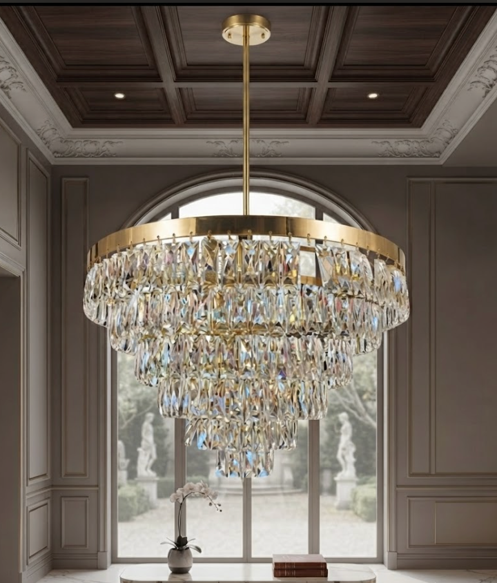 Candil Colgante Clásico Estilo Tramo de Cristal Personalizable