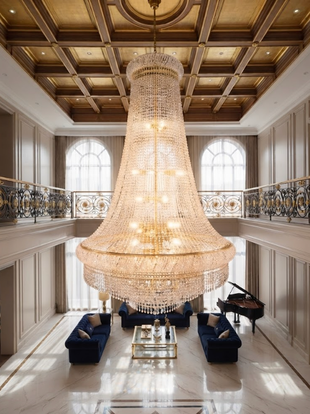 Candil Clásico Estilo Imperio de Cristal en Cascada Personalizable