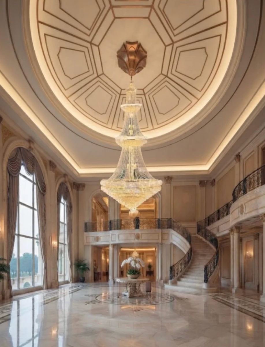 Candil Clásico Estilo Imperio de Cristal en Cascada Personalizable