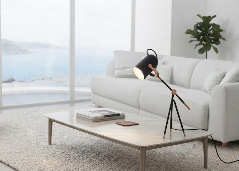 Lámpara Moderna Colección "Cinematográfica" (Mesa y Piso)